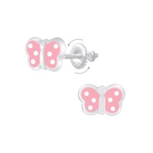 Silver Butterfly Screw Back Earrings